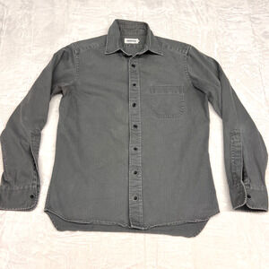 Taylor Stitch Shirt Mens 38 Gray Cotton Canvas Button Down Classic Casual